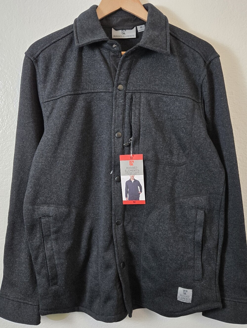 Rugged Elements Fleece Lined Sweater Over Shirt